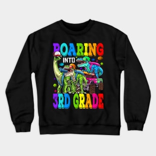 Roaring Into 3rd Grade Monster Truck Dinosaur Crewneck Sweatshirt